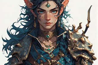 design dark fantasy characters with detailed armor