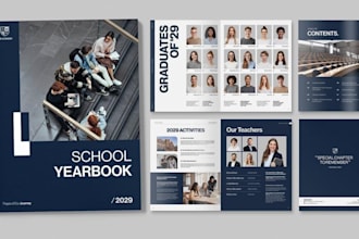 design a professional school magazine and yearbook