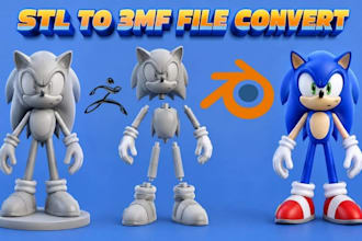 convert stl to 3mf, add colors and split parts for bambu lab ams 3d printing