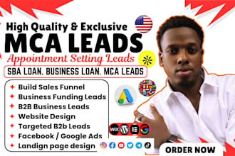 targeted mca leads, business funding prospect research appointment setting leads