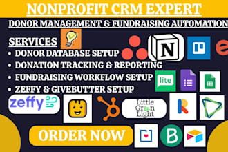 setup zeffy givebutter signupgenius little green light raklet donorbox brevo CRM