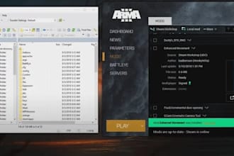 upgrade or design custom mod and assets for arma 3 reforger, gmod server setup