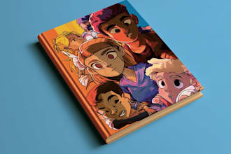 do cartoon book cover, children book cover