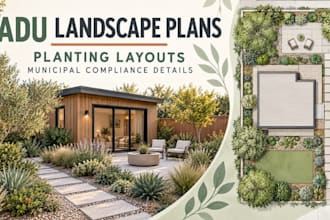 do landscape plans for adus with planting layouts and municipal compliance