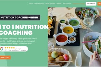 build wordpress nutrition coach nutrition wellness weight loss coach website