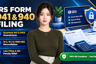 file irs tax form 941 form 941x form 940 w2 1099misc nec, resolve late filing