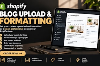 upload, format and publish shopify blog posts