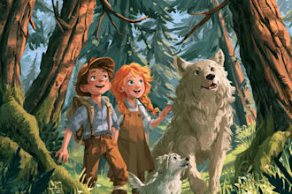 draw children story book illustration and cover
