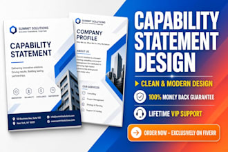 do professional capability statements, company profiles, government proposal