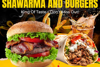 design professional burger posters and restaurant social media ads