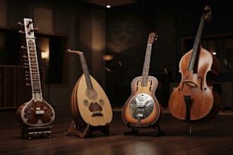 record live instrument sitar, oud, dobro, double bass for your song