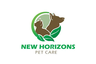 design custom new horizons pet care logo