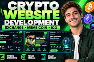 build crypto exchange website meme coin website crypto token presale ico website