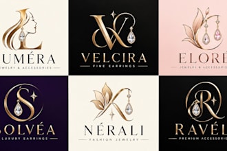 design a professional, jewelry, accessories, luxury, fashion earrings logo