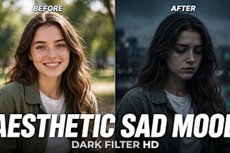 edit your photo aesthetic sad mood dark filter HD for insta tiktok