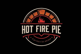 design brick oven pizza food trailer logo