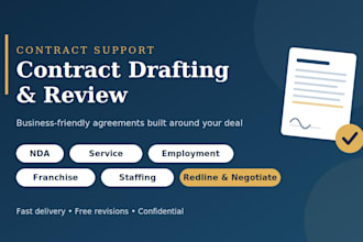 draft or review nda, service, employment, staffing