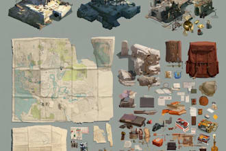 create 2d model for game assets unity and unreal engine