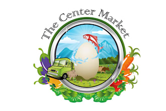 design organic fresh farmers market logo