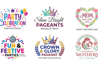 design a party, pageant, and mothers day logo