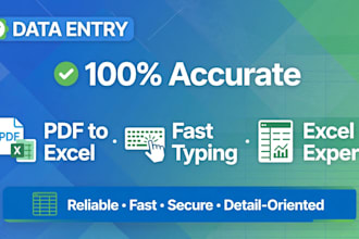 do accurate data entry excel work pdf to excel and copy paste in 24 hours