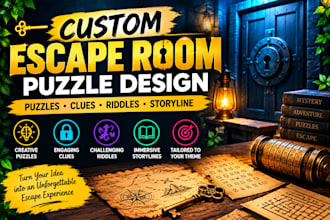 write custom escape room puzzles riddles clues and storyline escape game design