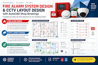 design fire alarm and cctv layouts with autocad shop drawings