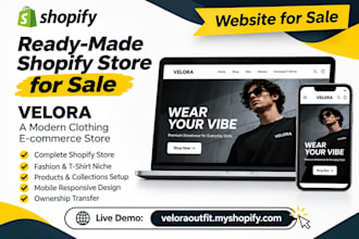 transfer my ready made shopify clothing store to you