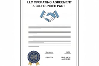 draft an llc operating agreement, co founder agreement and startup contract