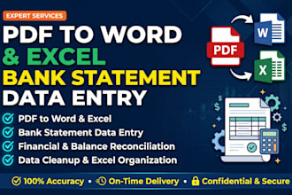 do bank statement pdf to excel for accounts