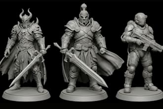 sculpt custom 3d character model 3d miniature character 3d figure stl printing