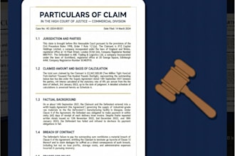 draft civil litigation pleadings, statements of case and court documents