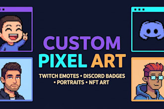 create pixel art twitch emotes, discord badges, portraits and nft art