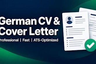write a professional german CV, cover letter and linkedin profile