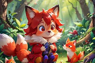 illustrate children storybooks and design children book covers, watercolor