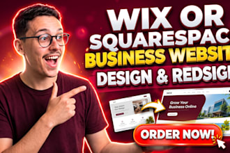 design or redesign a wix and squarespace business site with wix and sqaurespace