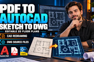 convert pdf sketch or image to autocad cad dwg editable drawings and floor plans