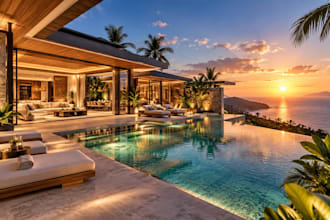 render luxury resort villa hotel spa interior visualization