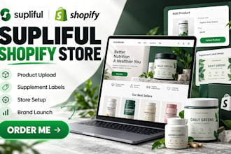 build supliful shopify store, upload products and design labels