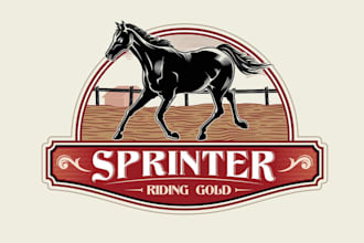 create a unique horse equine equestrian farm animal dog logo