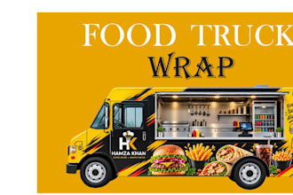 design a professional food truck wrap and branding