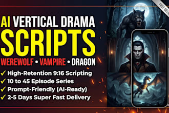 write vertical microdrama scripts in werewolf, vampire, and fantasy genres