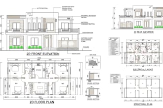 create professional 2d autocad drawings and floor plans work
