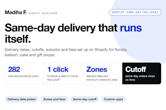 set up shopify store with zones, cutoffs and a date picker