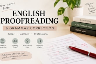 proofread and correct grammar in your english text