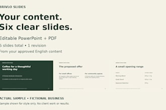 design six editable powerpoint slides from your content