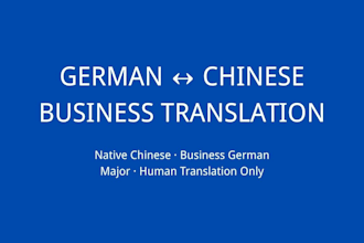 do german to chinese and chinese to german business translation