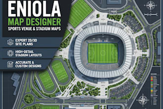 create a professional sports venue maps and football stadium layouts