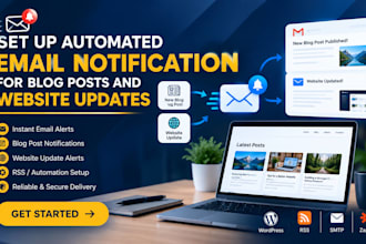 set up automated email notification for blog posts and website updates