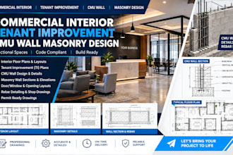 commercial interior tenant improvement and cmu wall masonry design
